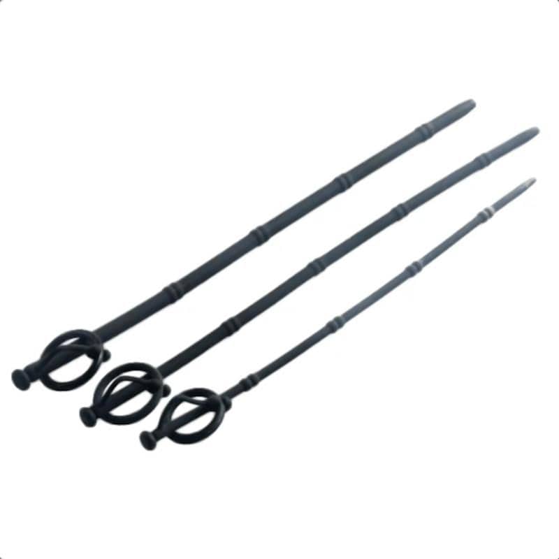 Hollow Black Bamboo Silicone Penis Plug