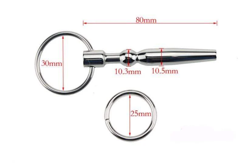 Hollow Penis Plug with Metal Glans Rings - Image 8