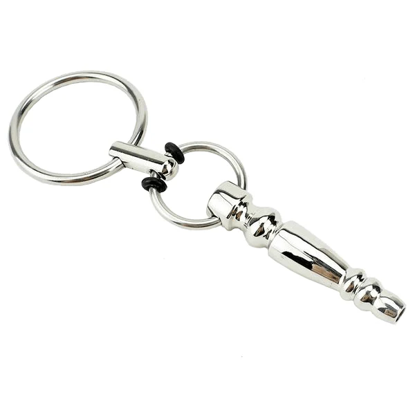 Hollow Stainless Penis Plug With Cock Ring - Image 3