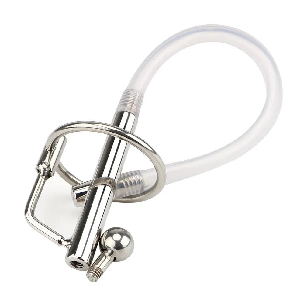 Hollow Stainless Steel and Rubber Penis Plug - Image 3