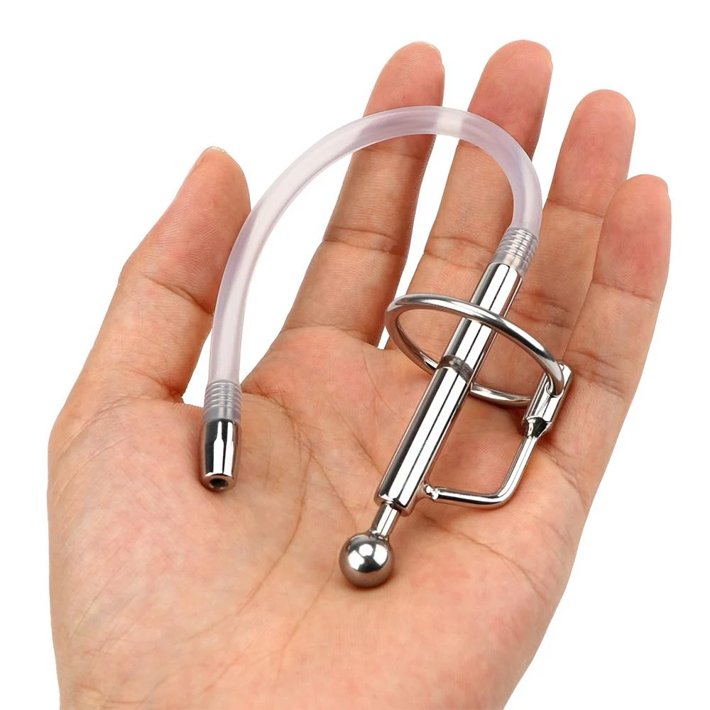 Hollow Stainless Steel and Rubber Penis Plug - Image 5