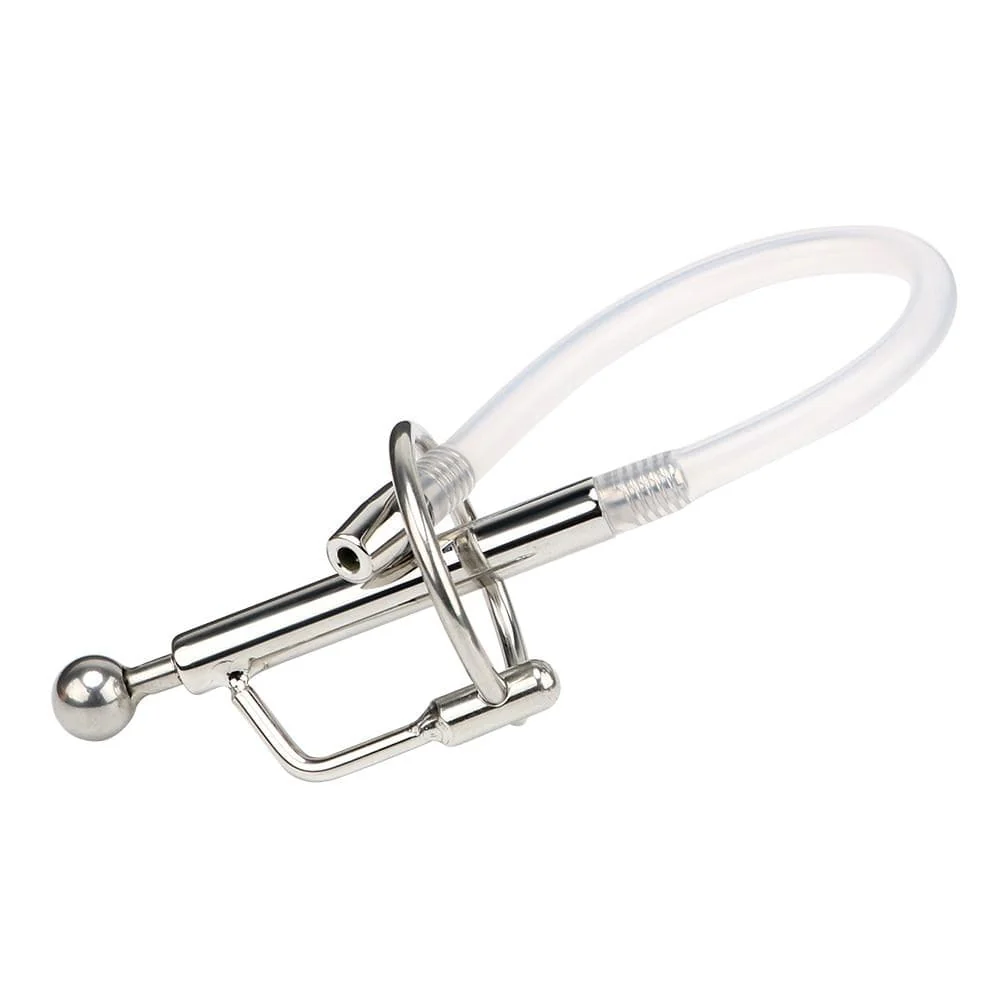 Hollow Stainless Steel and Rubber Penis Plug - Image 6