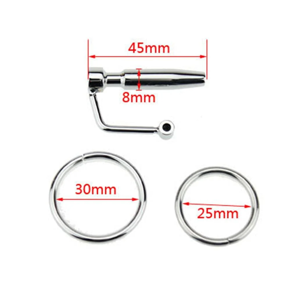 Hollow Steel Urethral Dilator With Cock Ring - Image 13