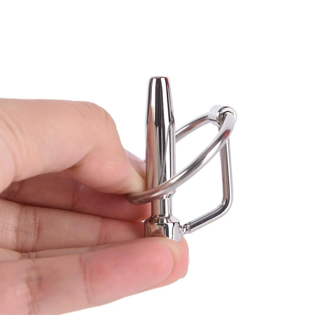 Hollow Steel Urethral Dilator With Cock Ring - Image 4