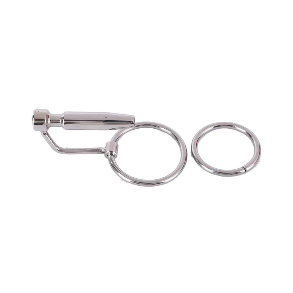 Hollow Steel Urethral Dilator With Cock Ring - Image 5