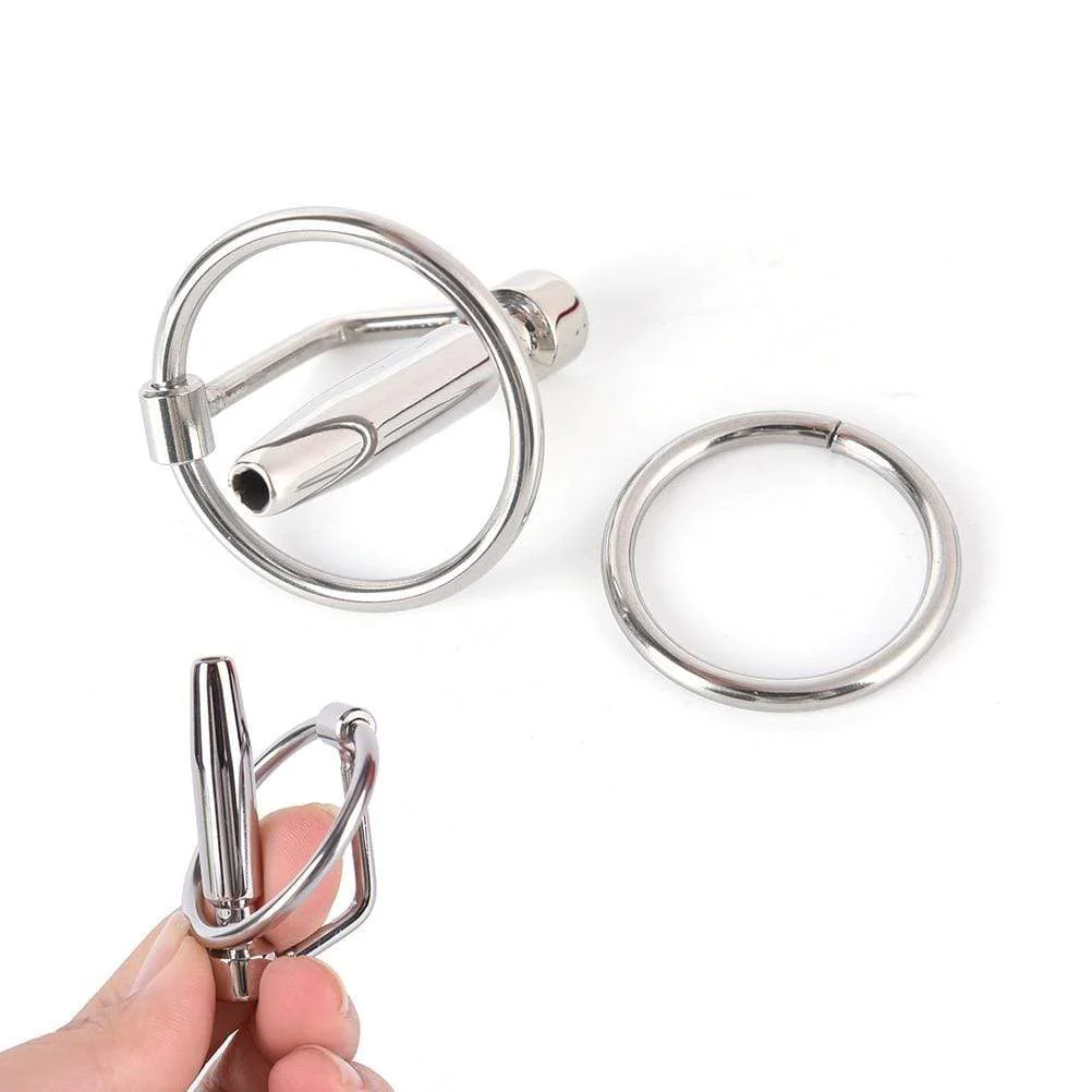 Hollow Steel Urethral Dilator With Cock Ring - Image 7