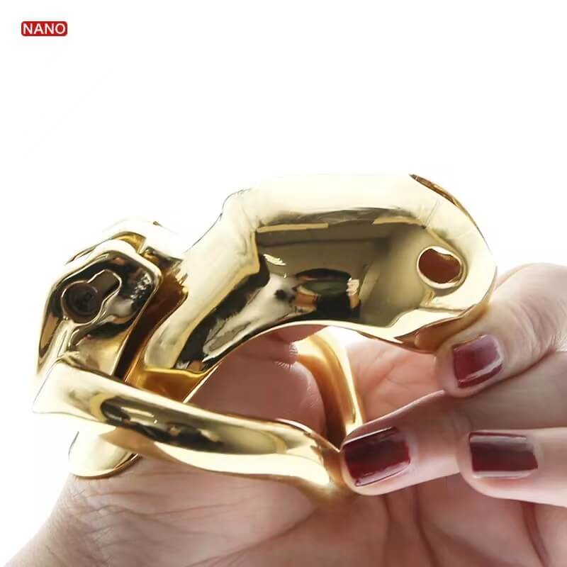 HTV3 Gold Chastity Cage - Image 4
