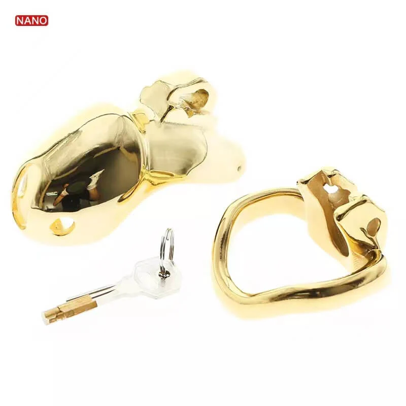 HTV3 Gold Chastity Cage - Image 5
