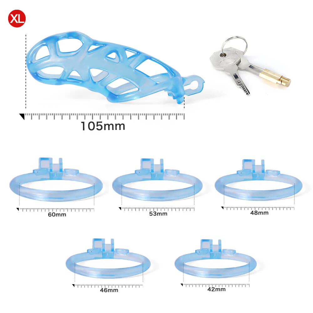 Ice Vision Desigh Blue Cobra Chastity Cage - Image 4