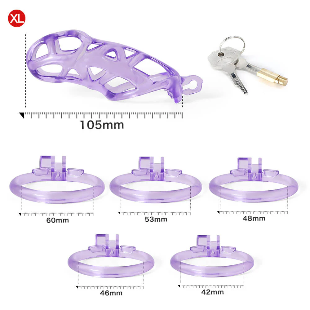 Ice Vision Desigh Purple Cobra Chastity Cage - Image 10