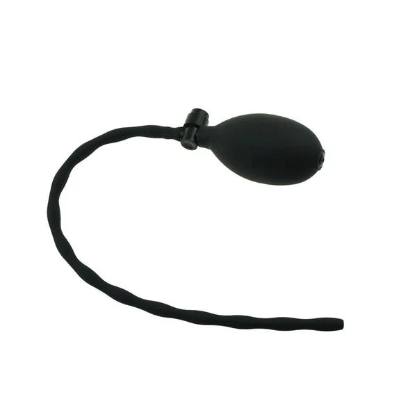 Inflatable Beaded Black Silicone Urethral Sound - Image 6