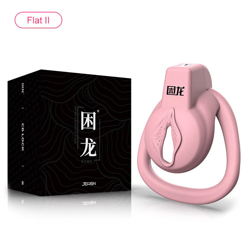 JEUSN Pink Flat Chastity Cage - Image 3