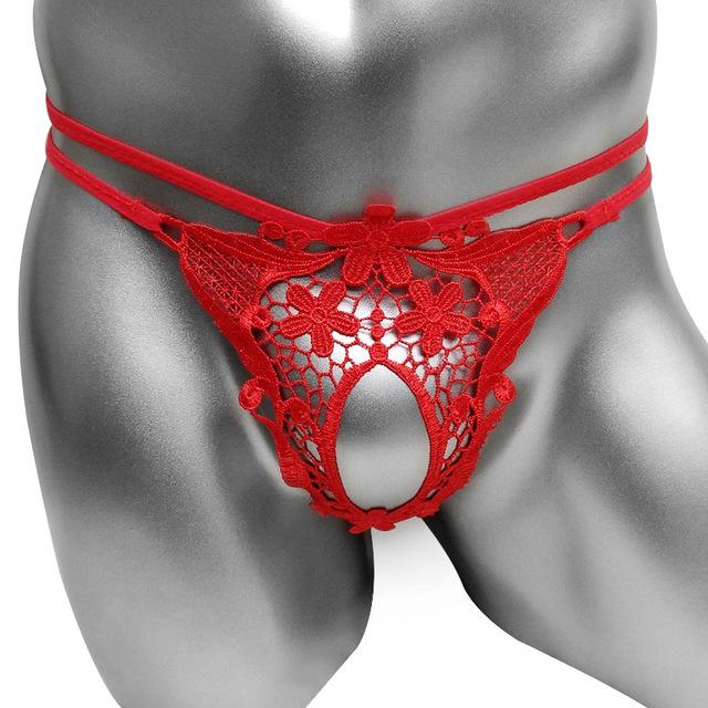 Lace G-String with Penis Hole - Image 6