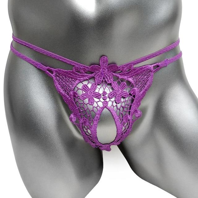 Lace G-String with Penis Hole - Image 7