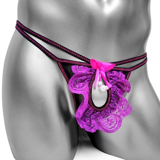 Lace Thong w/ Penis Hole - Image 5