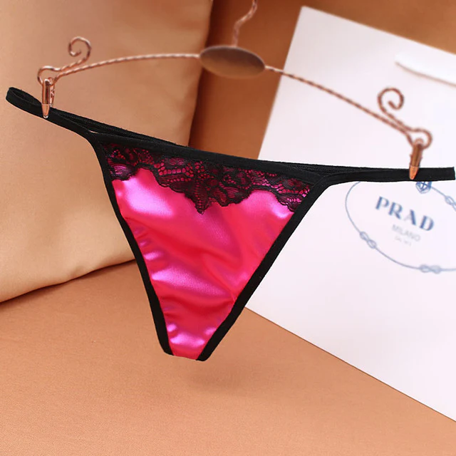 Large satin Thong sexy without trace super elastic luxury low waist Panties - Image 3