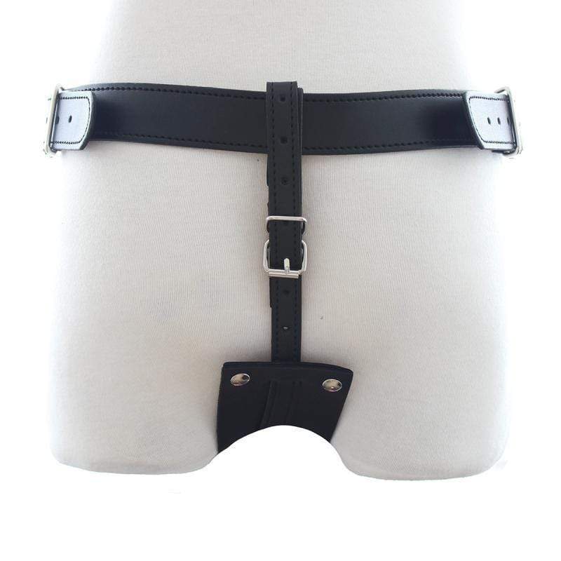 Leather Male Chastity Belt Adjustable BDSM - Image 2