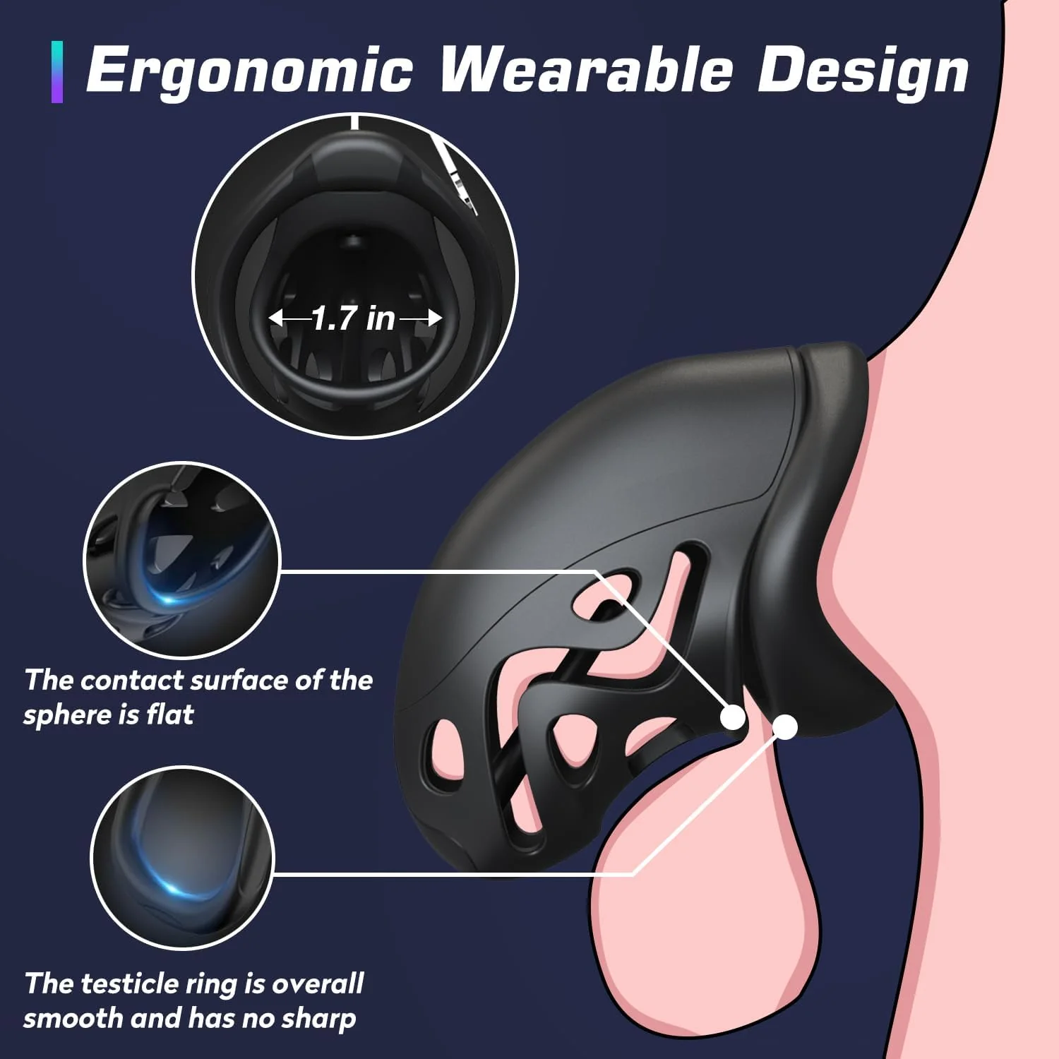 Lightweight Chastity Device with 3 Sizes Rings - Image 3