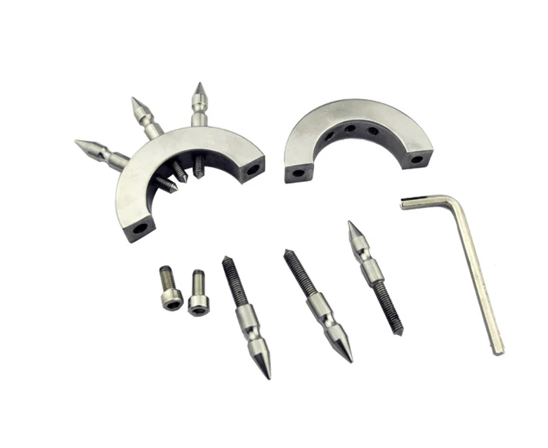Locking Stainless Steel Cock Ring with Cruel Spikes - Image 3