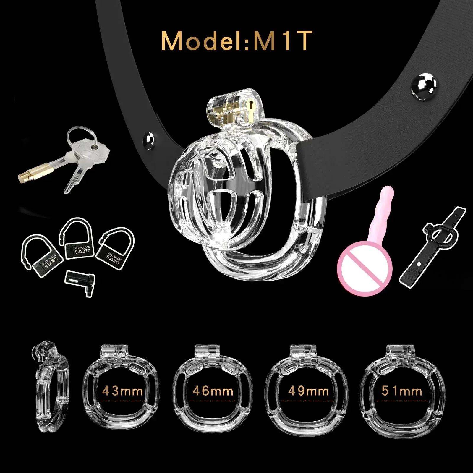Male Micro Chastity Cage with Urethral Catheter - Image 7