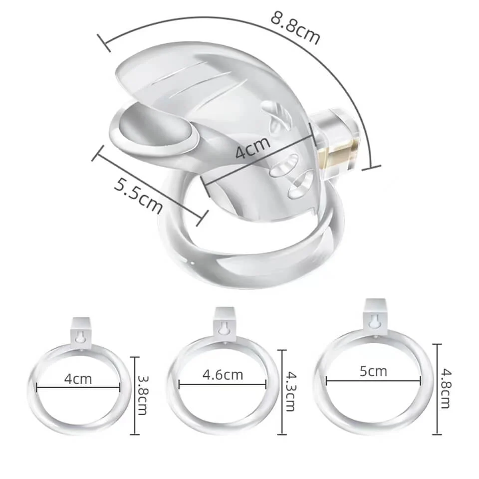 Breathable Chastity Cage With 3 Bondage Ring - Image 3