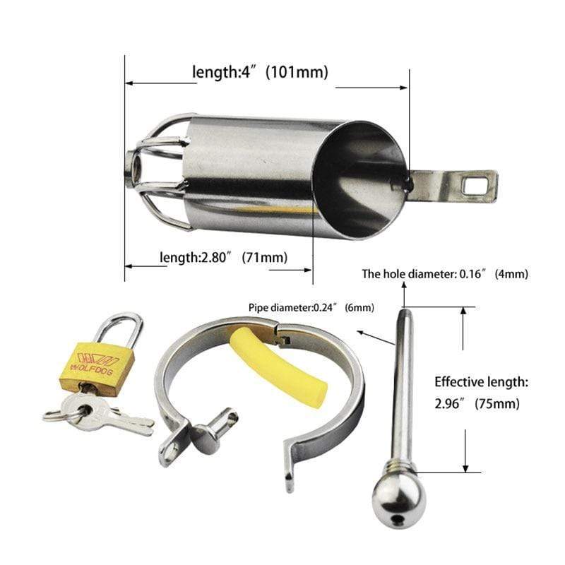 Metal Chastity Cock Cage 4 inches long - Image 2