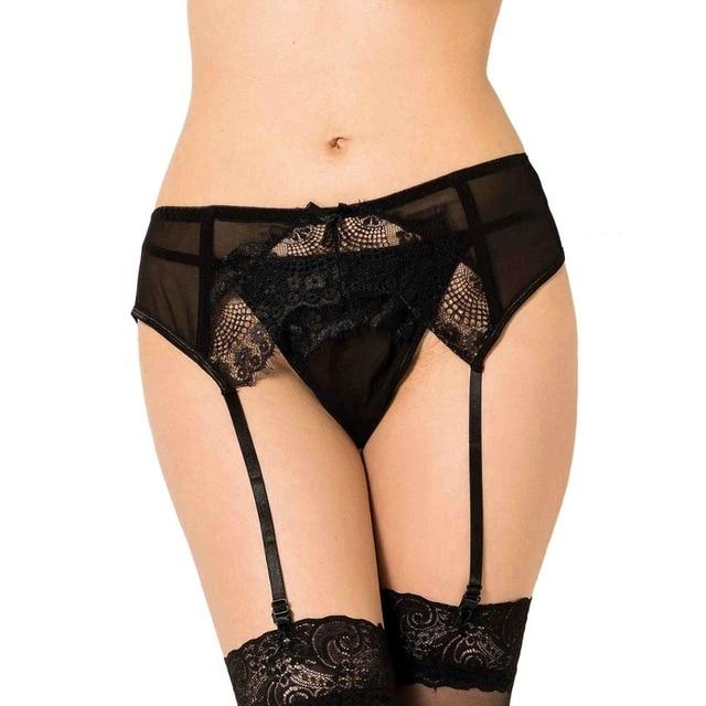 Mid Waist Lace Garter Belt - Image 4