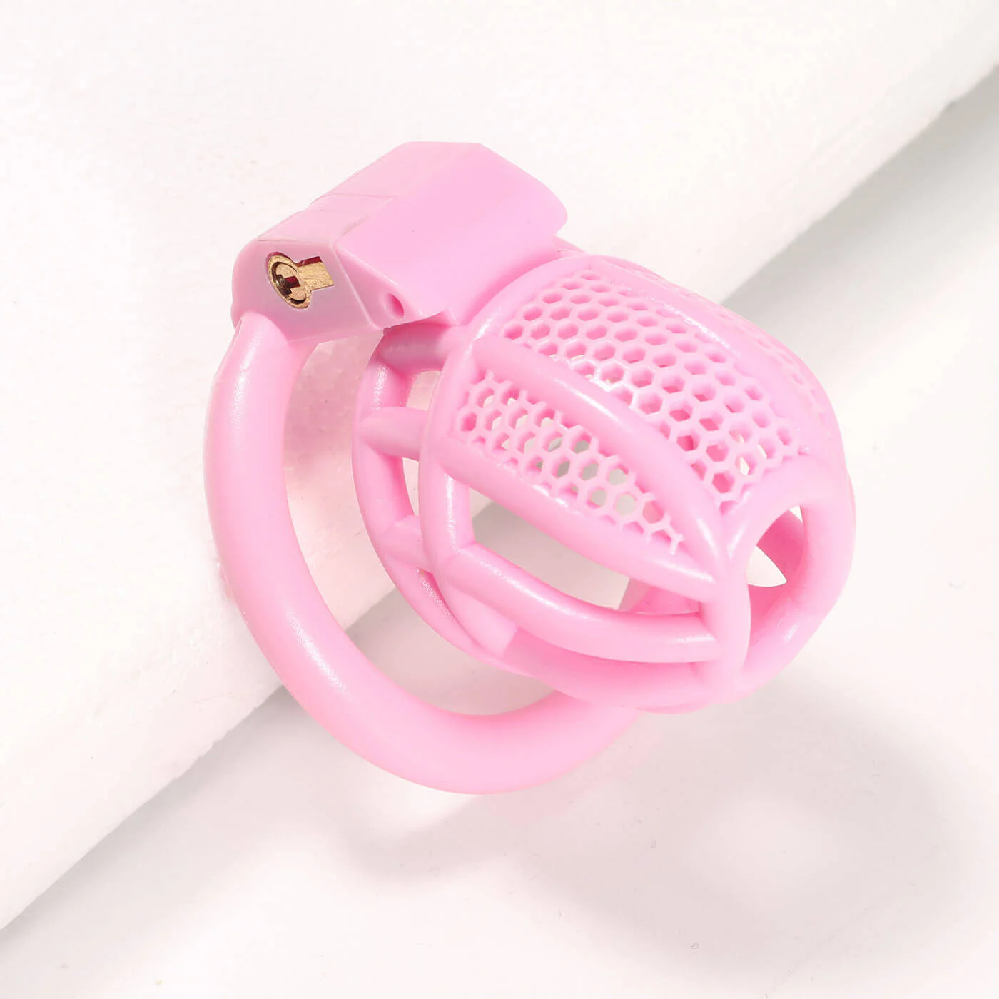 Mini Honeycomb Chastity Device With 4 Ring - Image 5
