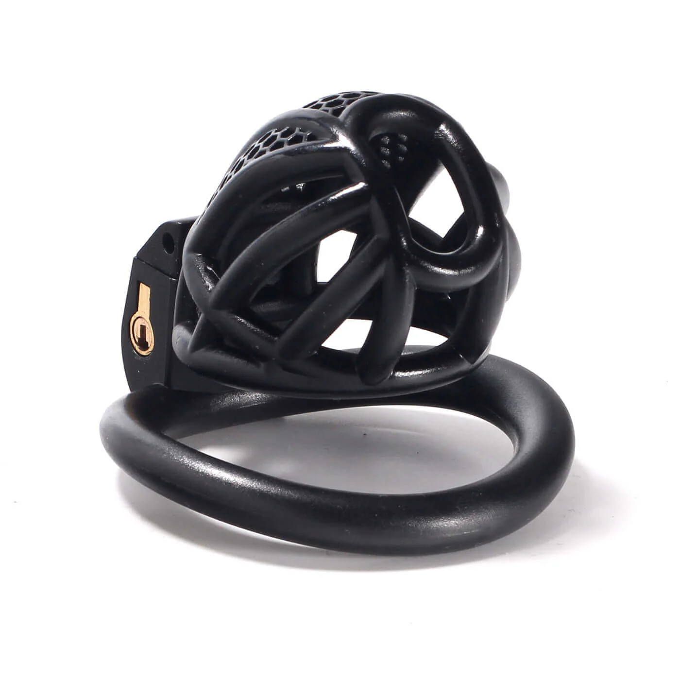 Mini Honeycomb Chastity Device With 4 Ring - Image 6