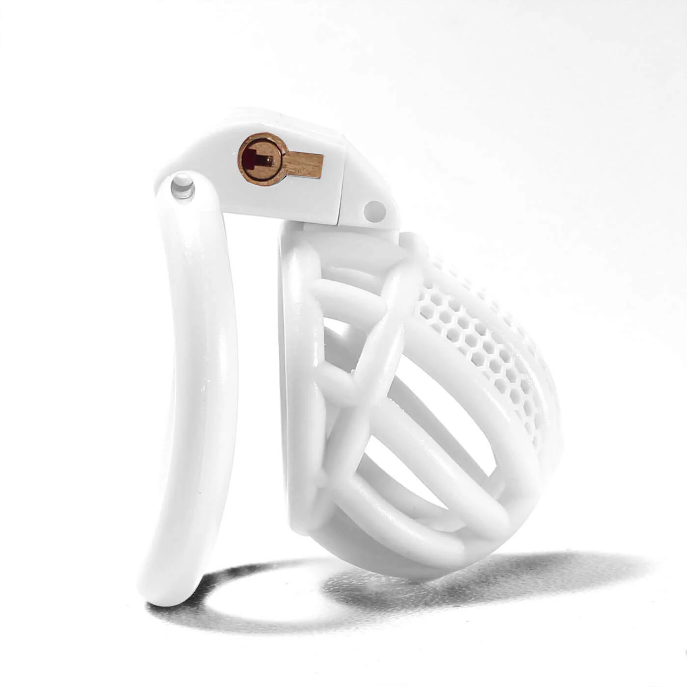 Mini Honeycomb Chastity Device With 4 Ring - Image 8