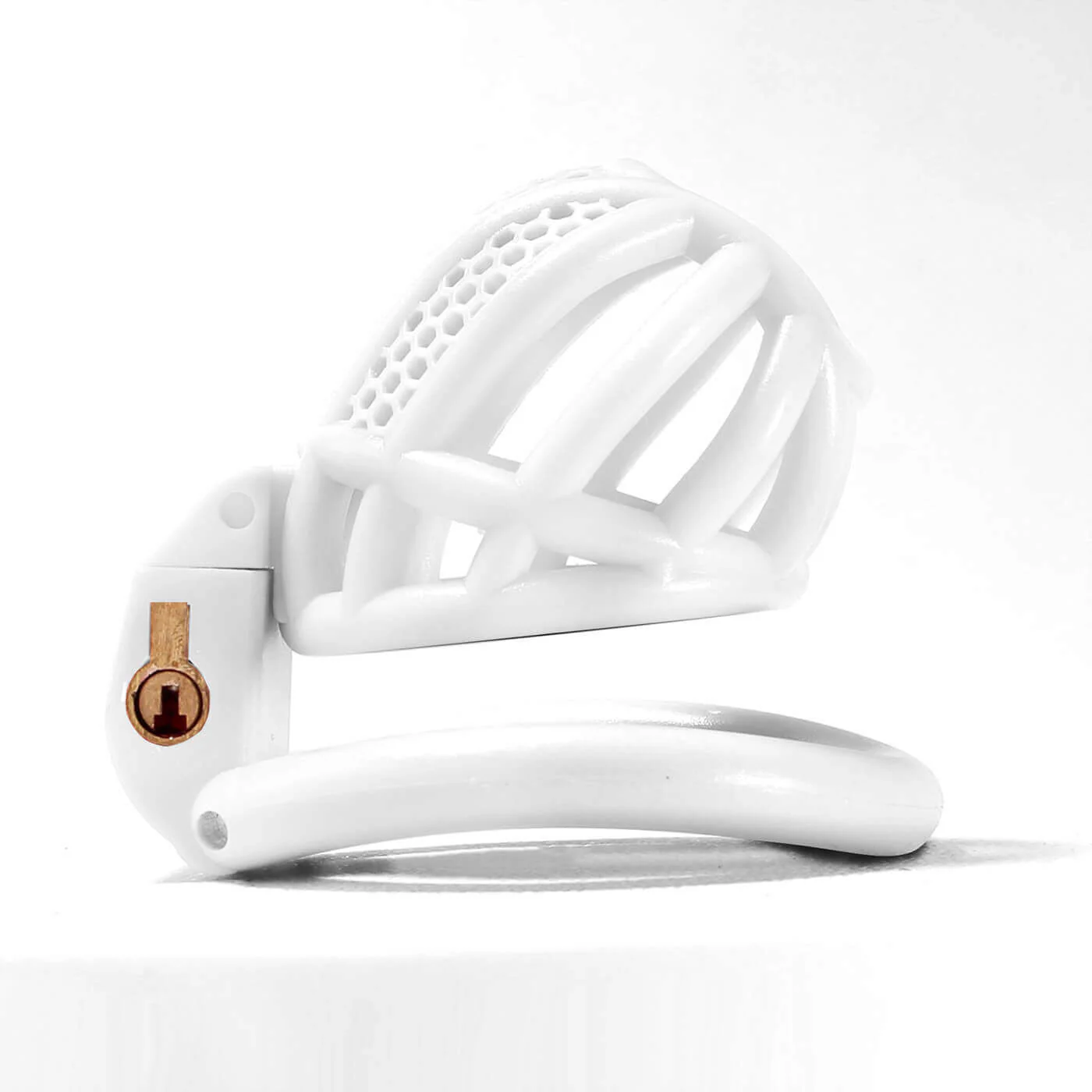 Mini Honeycomb Chastity Device With 4 Ring - Image 9