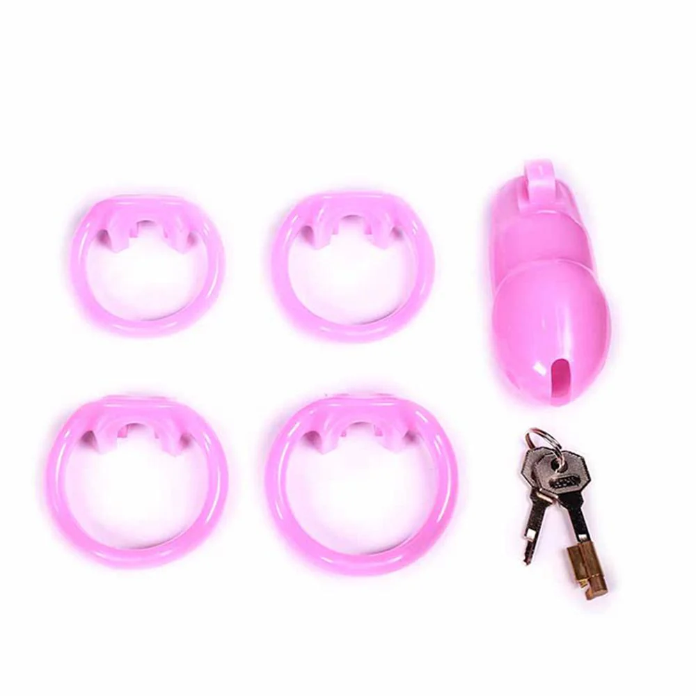 Sissy in Pink Resin Chastity Cage 1.89 and 2.35 inches long - Image 5