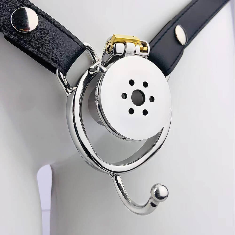 Negative Underlock Inverted Chastity Cage With Belt - Image 4