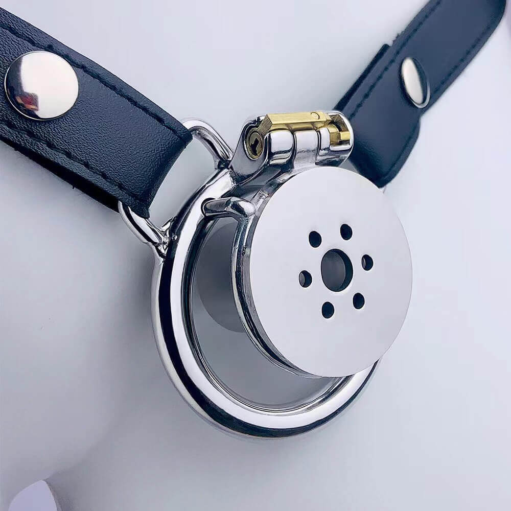 Negative Underlock Inverted Chastity Cage With Belt - Image 5