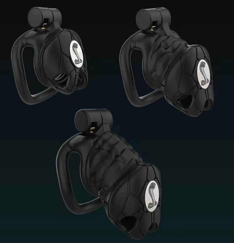 New 8.0 Cobra Chastity Device With 4 Rings - Image 4