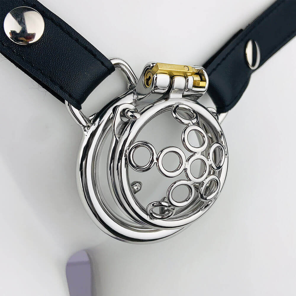 New Five-star Wheel Forging Chastity Cage With Belt - Image 3