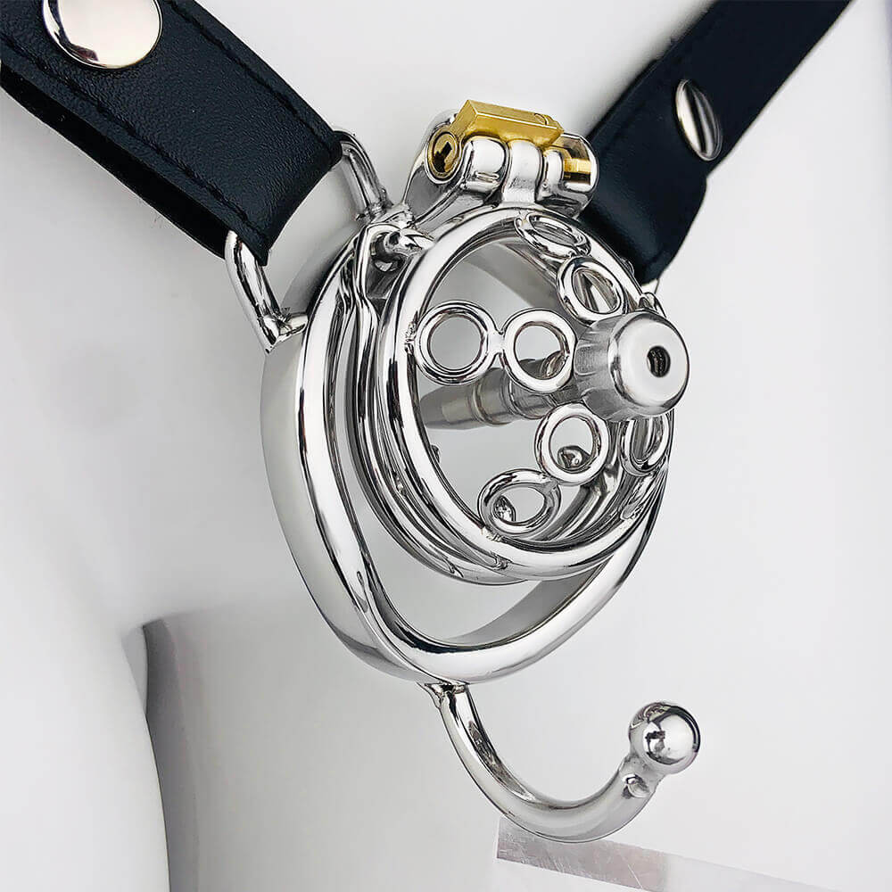 New Five-star Wheel Forging Chastity Cage With Belt - Image 5