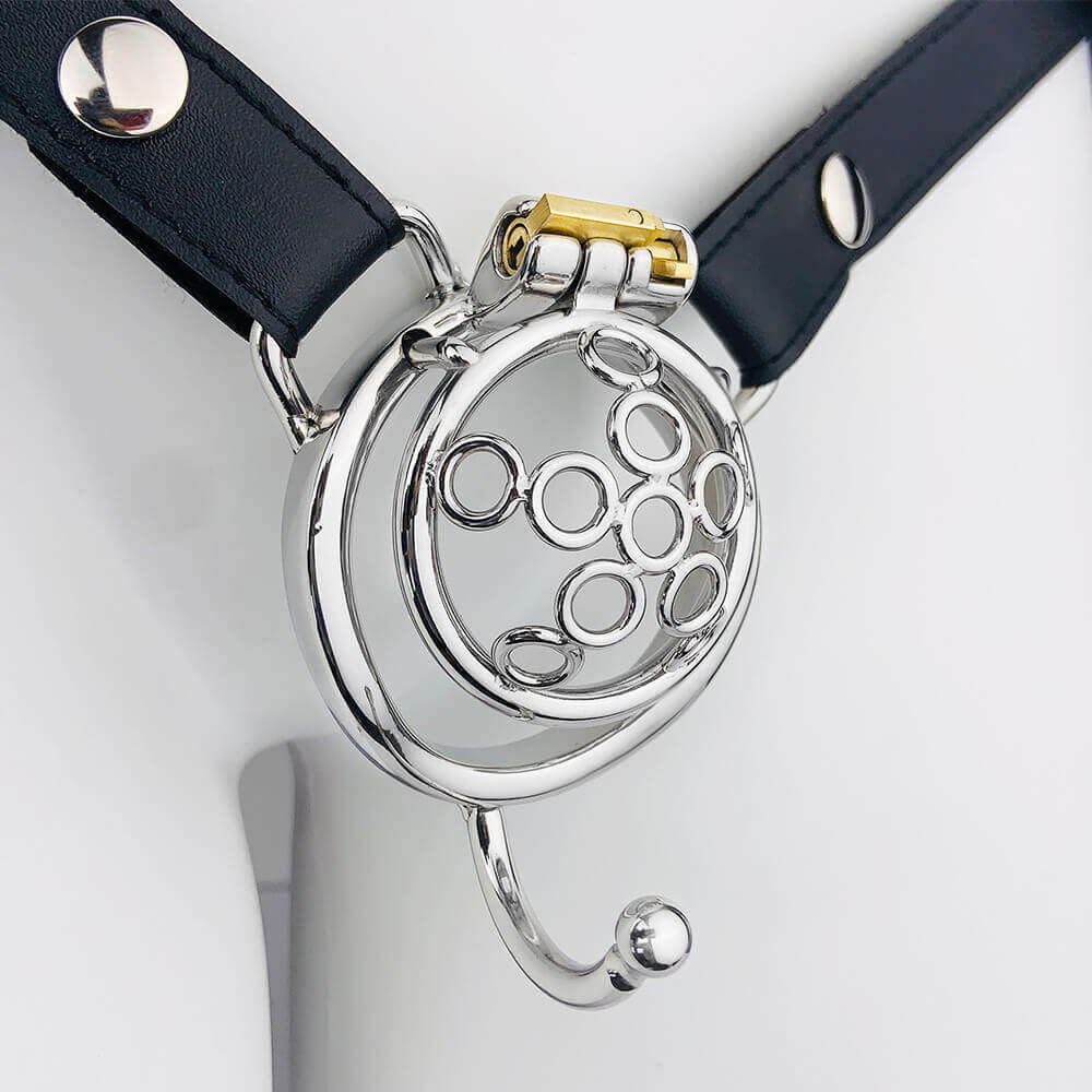 New Five-star Wheel Forging Chastity Cage With Belt - Image 6