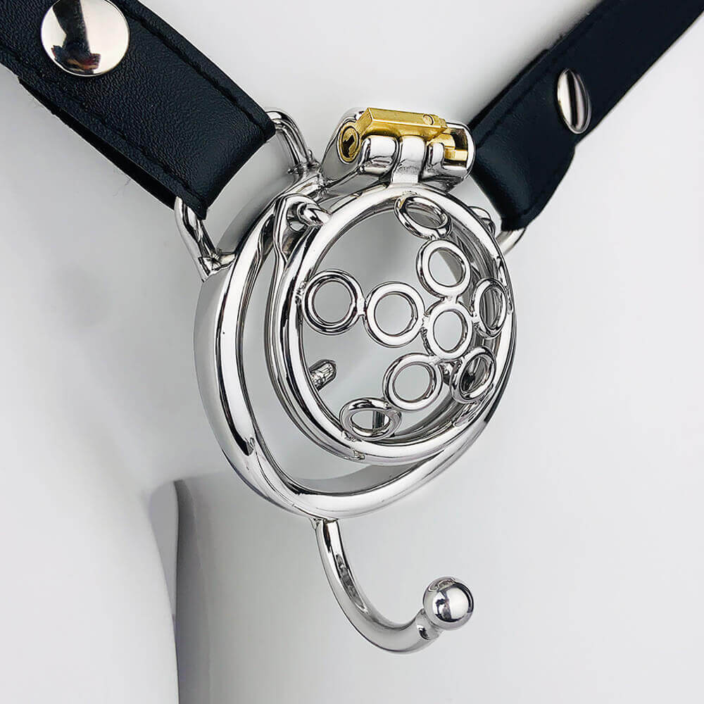 New Five-star Wheel Forging Chastity Cage With Belt - Image 8