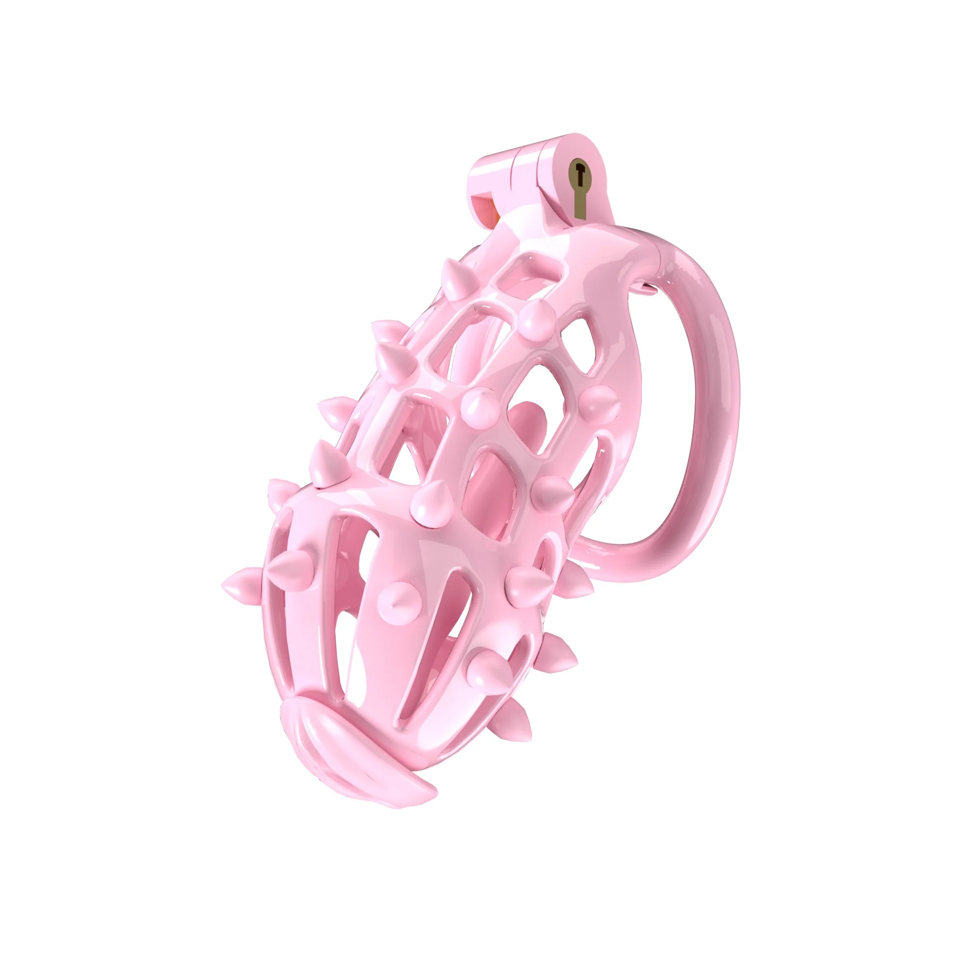 Pink Stripe Cobra Chastity Kits with Spikes pegs - Image 3