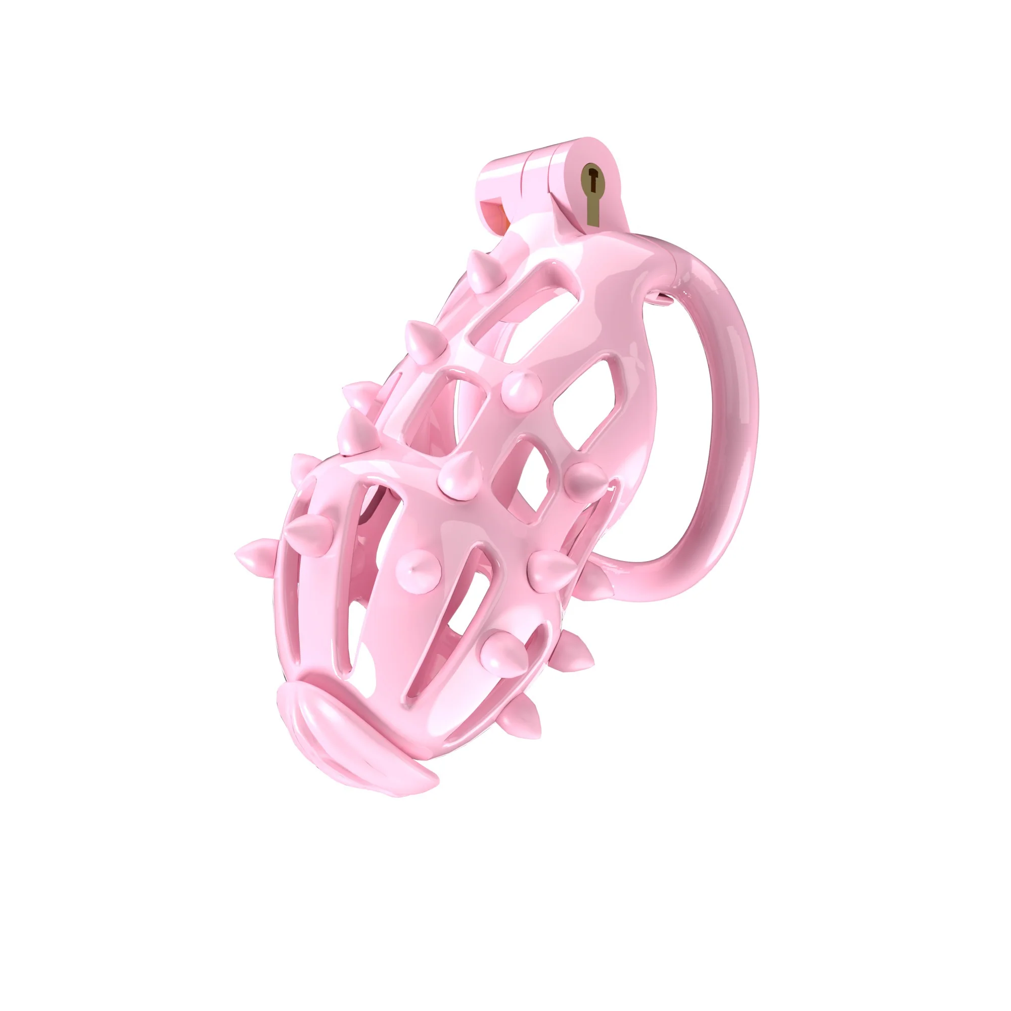 Pink Stripe Cobra Chastity Kits with Spikes pegs - Image 4