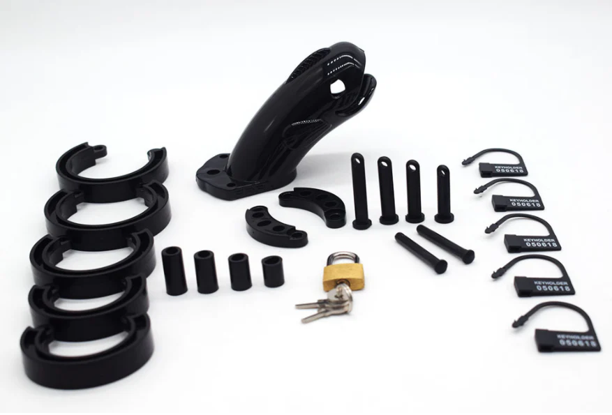 Plastic Cetacean Chastity Cage 3.22 Inches Long (All 5 Rings Included) - Image 7
