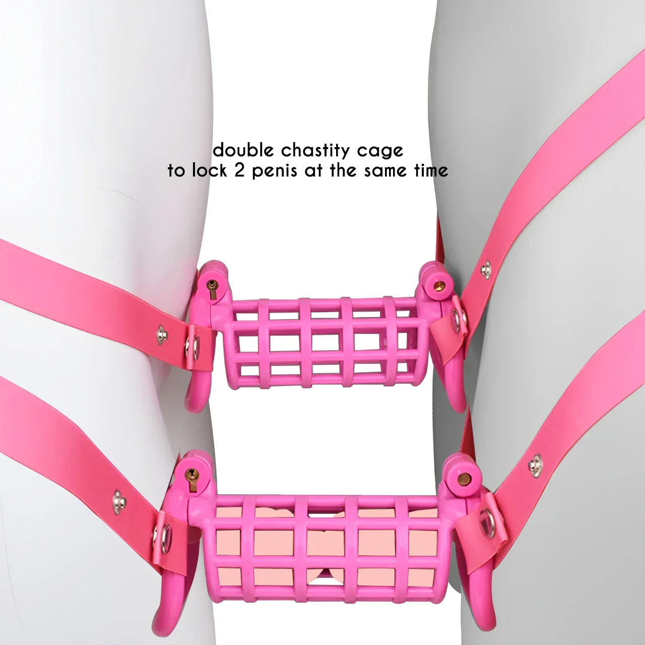 Plastic Twin Chastity Cage - Image 7