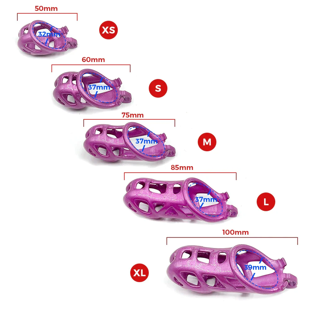 Purple Slave Cobra Chastity Cock Cage - Image 8