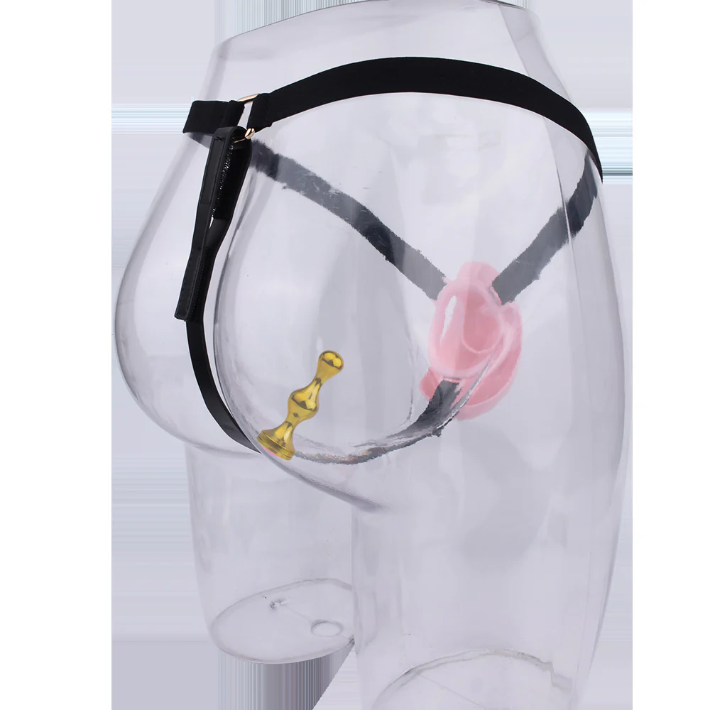 Pussy Chastity Cage With Wearable Butt Plug - Image 10