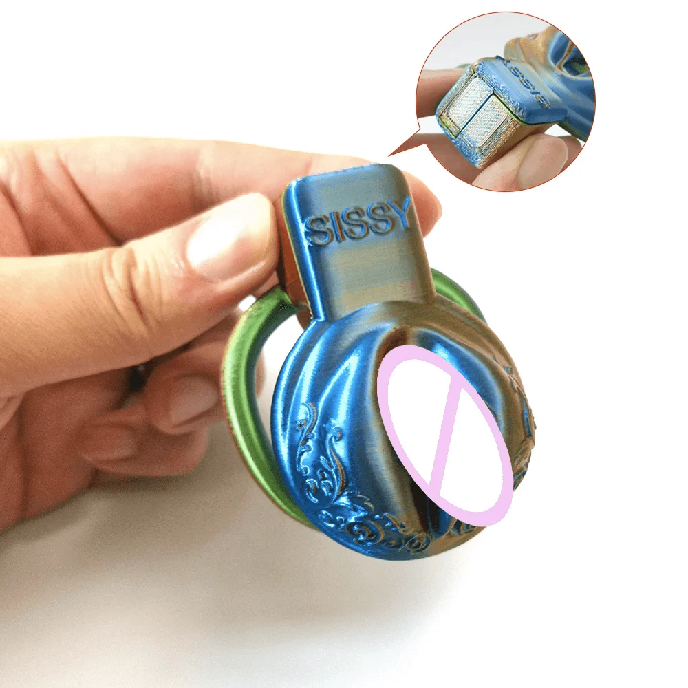 Pussy Vaginal Mix Color Chastity Cage - Image 3