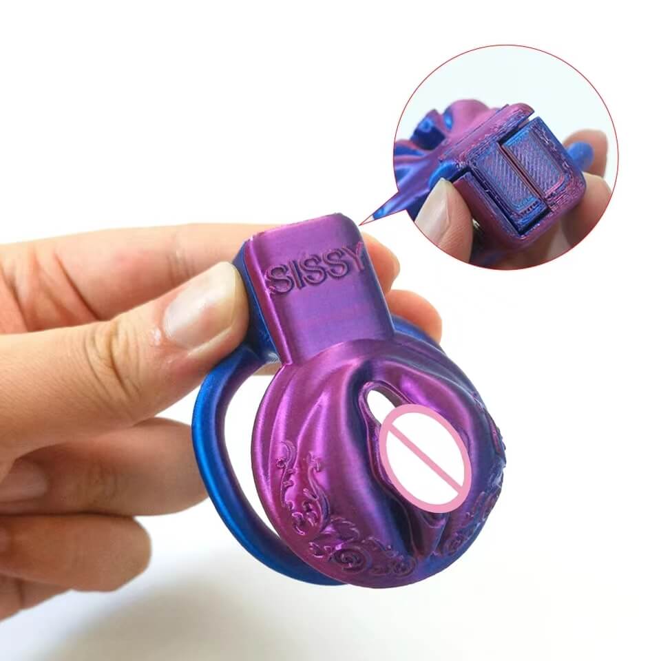 Pussy Vaginal Mix Color Chastity Cage - Image 5