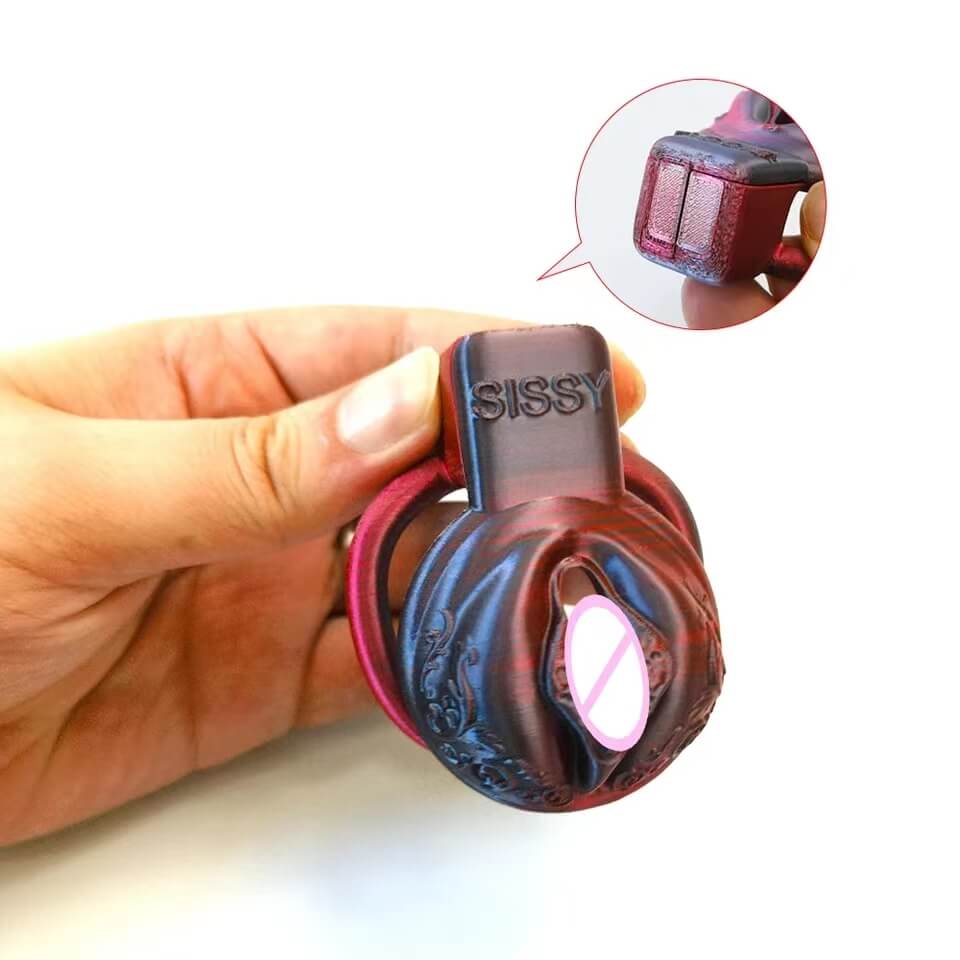 Pussy Vaginal Mix Color Chastity Cage - Image 9