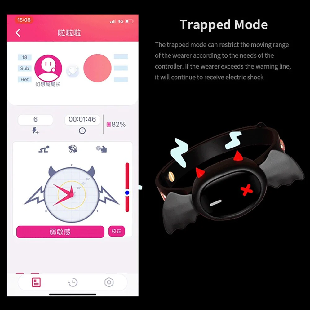Qiui APP Remote Control Electric Shock Devil Collar Adjustable - Image 6