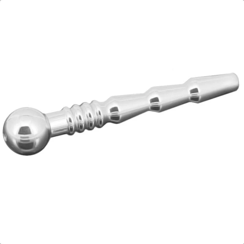 Ribbed and Tapered Hollow Penis Plug - Image 6